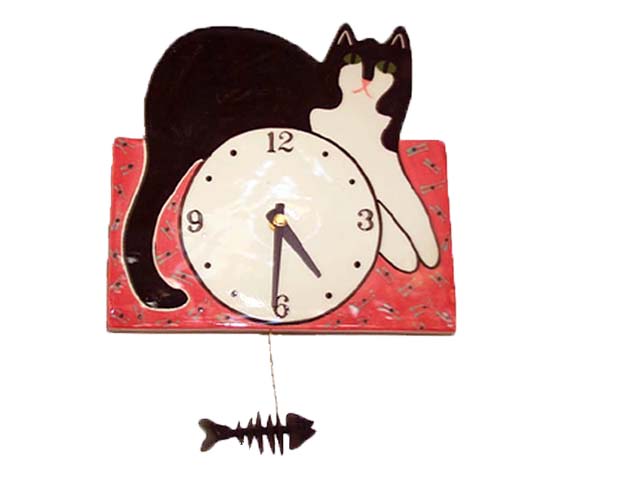 Cat Clock with Fish