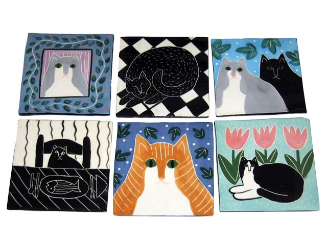 Six Cat Tiles